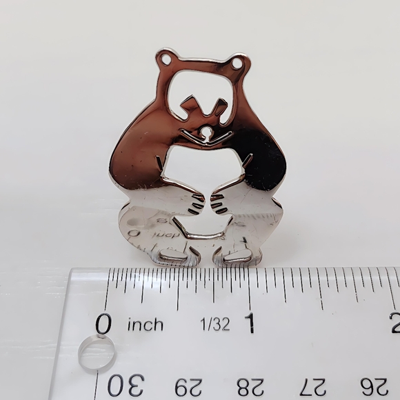 TAXCO Sterling Silver Openwork Cutout Grizzly Bear Brooch Pin - Picture 4 of 9